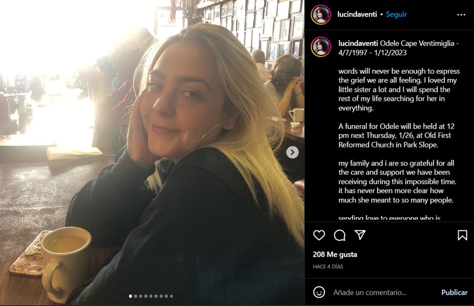 La causa de muerte de la hija de John Ventimiglia es desconocida