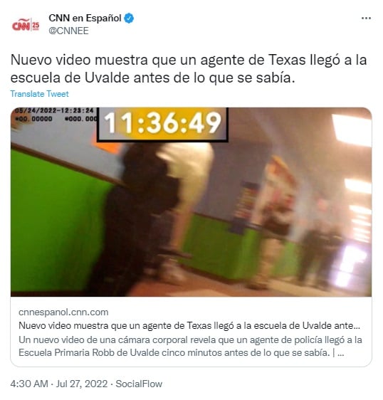 Nuevo video policía escuela de Uvalde