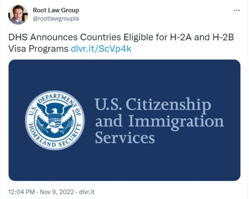 Reveal list of countries eligible for visa programs