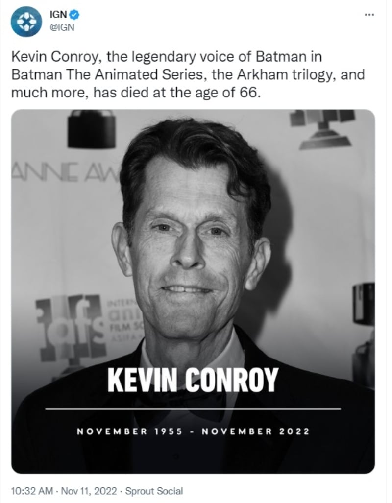 They show the last photo of Kevin Conroy