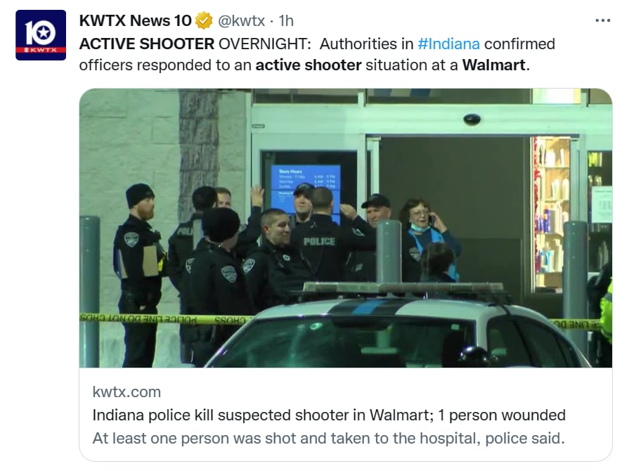 Tiroteo Walmart Indiana