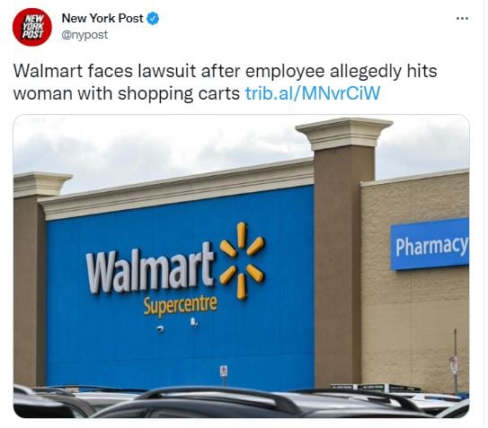 Demandó a Walmart tras ser impactada por carrito de compras