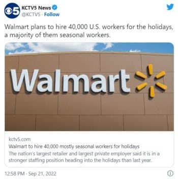 Walmart contratará trabajadores temporada navideña