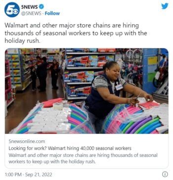 Walmart contratará trabajadores temporada navideña