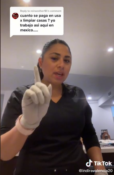 Mexicana limpia casas dinero