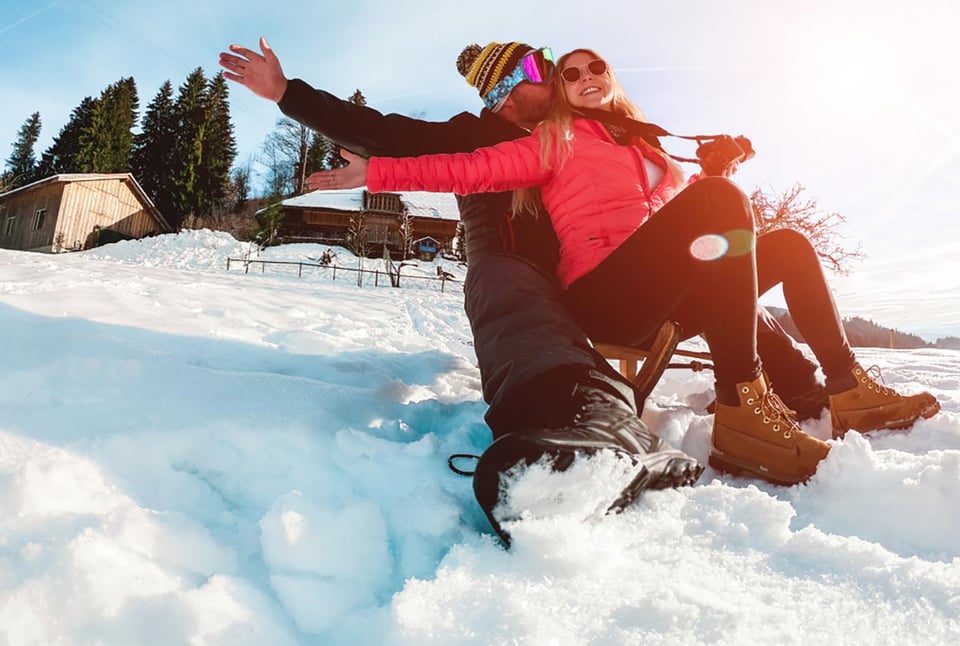 invierno, viajes, destinos, pareja, nieve