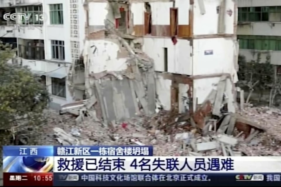 Al menos 4 muertos en un derrumbe en el sur de China
