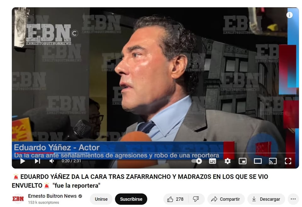 actor Eduardo Yáñez reporter, interview, complaint, lawsuit, MundoNOW