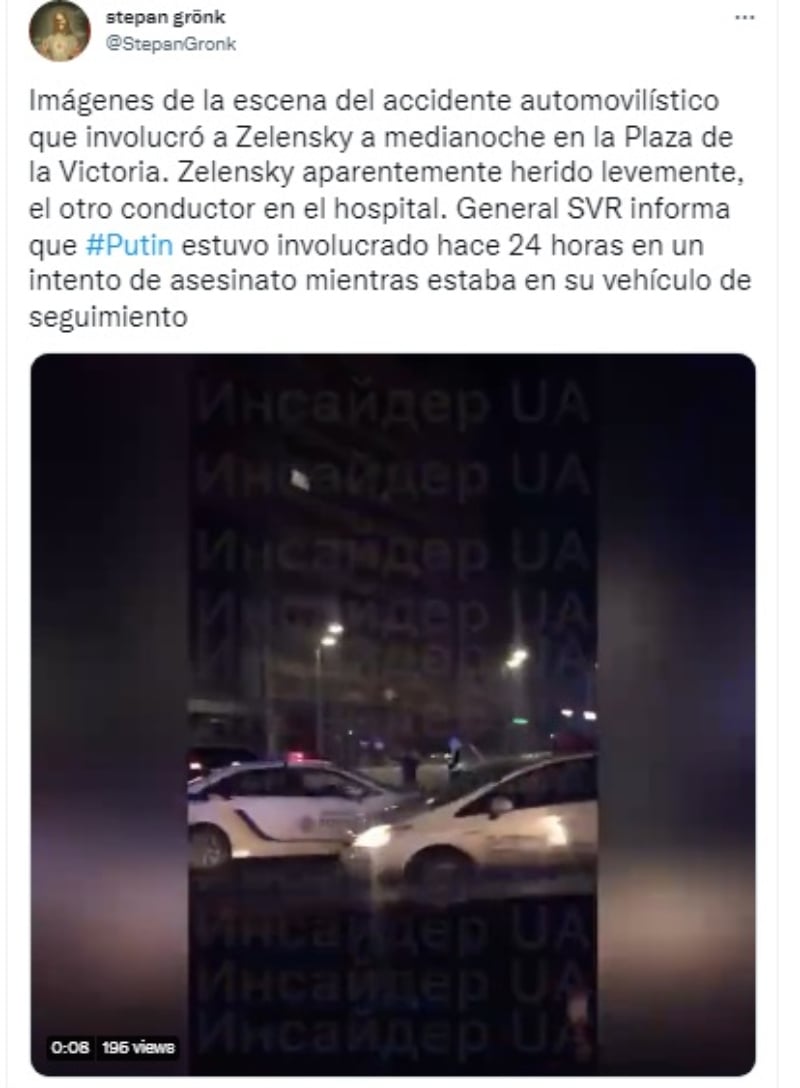 Volodímir Zelensky accidente automovilístico: Dan a conocer reporte médico