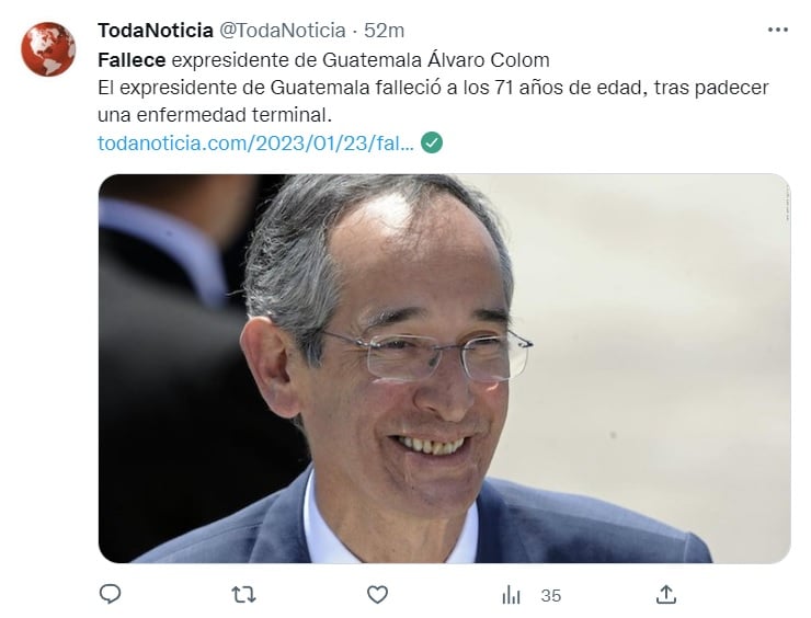 Descanse en paz, Álvaro Colom