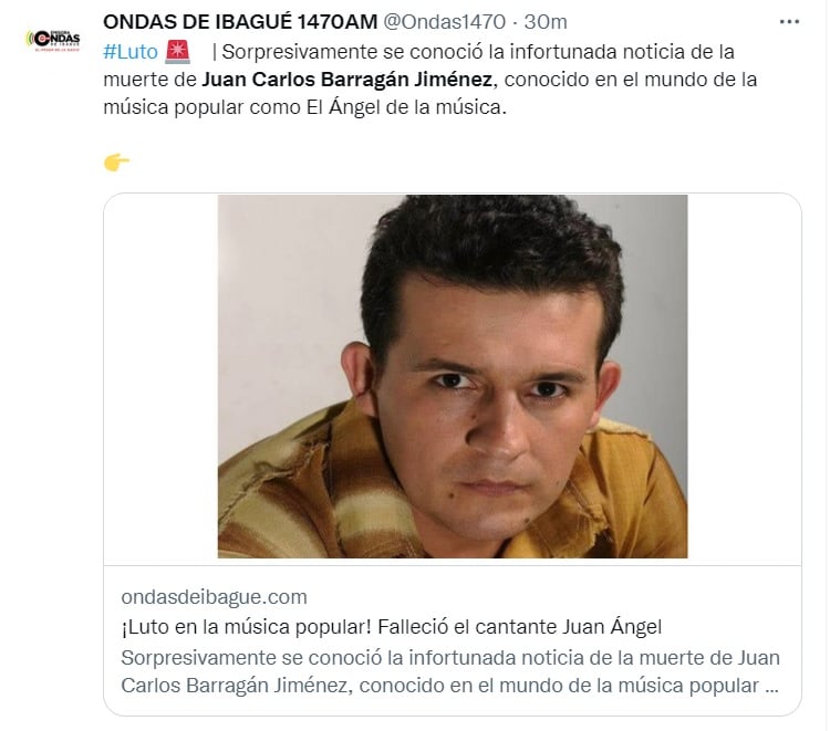 What happened to the singer Juan Carlos Barragán Jiménez?