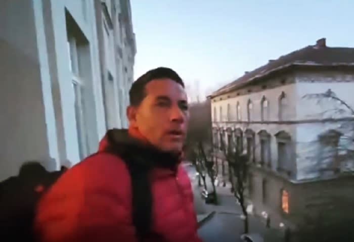 "Bombed in Lviv, Ukraine"says Fernando del Rincon