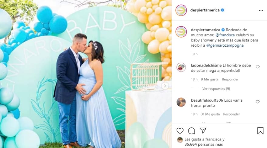 Francisca celebrates her baby shower and is told that her husband must be sorry Francesco Zampogna