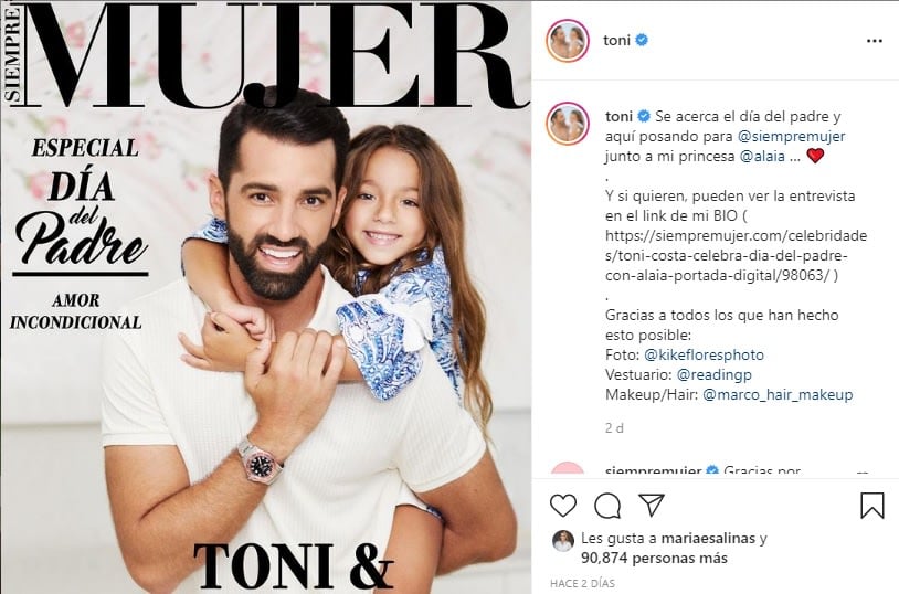 He has already forgotten Adamari López Toni Costa looks happy with Alaïa from Spain