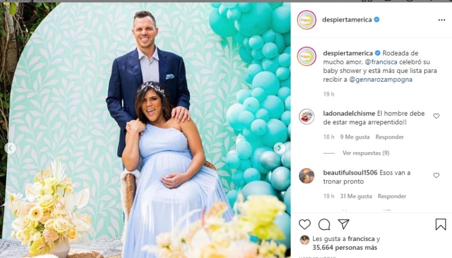 Francisca celebrates her baby shower and is told that her husband must be sorry Francesco Zampogna