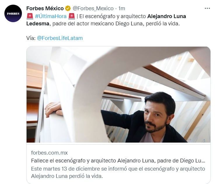 Who was Alejandro Luna Ledesma, father of actor Diego Luna?