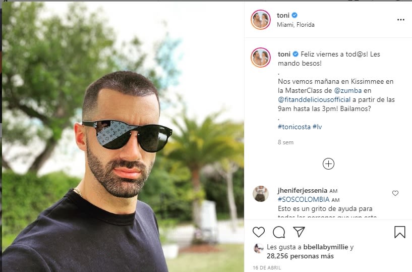 He has already forgotten Adamari López Toni Costa looks happy with Alaïa from Spain