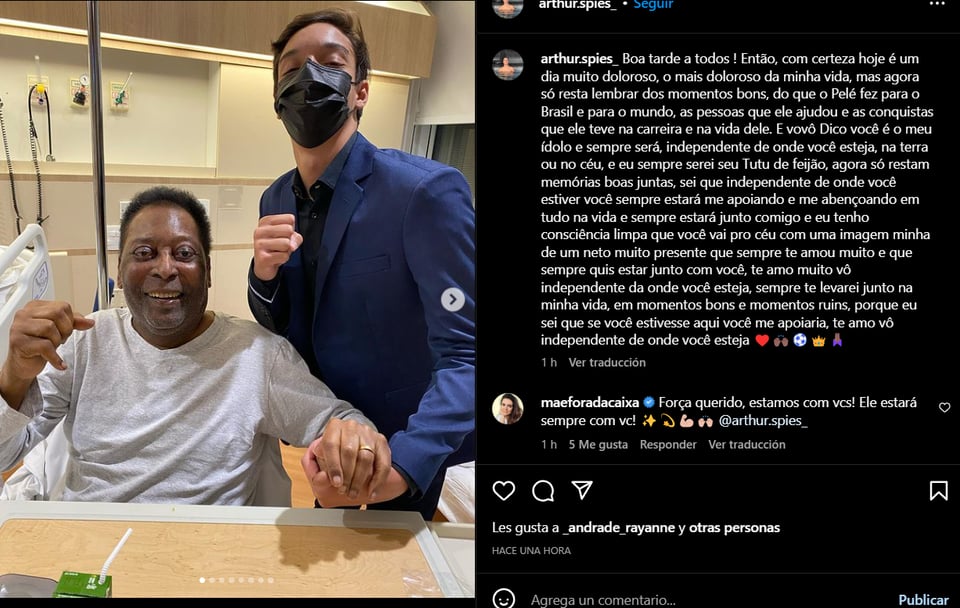 Last photo Pele: "Today is a very painful day"