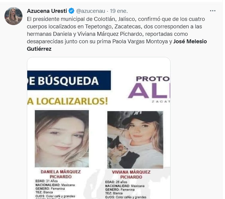 IDENTIFICAN CUERPOS DE DESAPARECIDOS