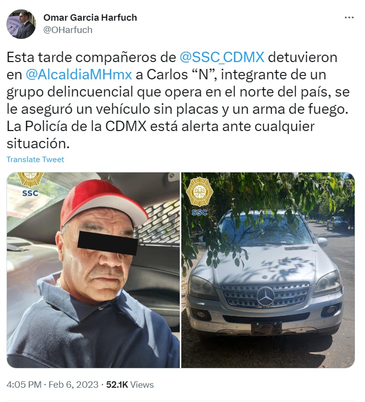CARLOS CARO QUINTEROF ARRESTED