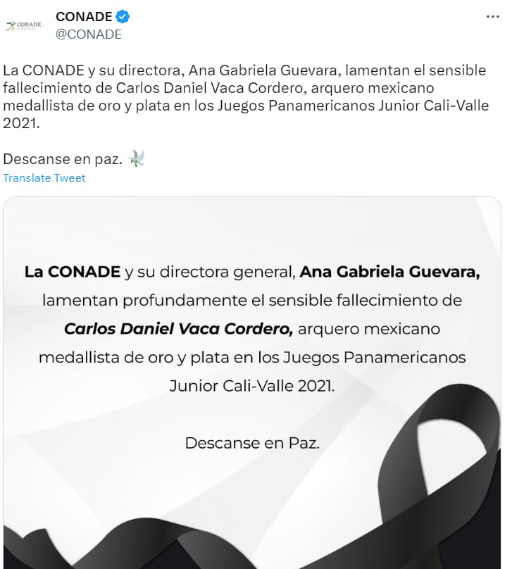 REPORTAN LA MUERTE DE CARLOS VACA