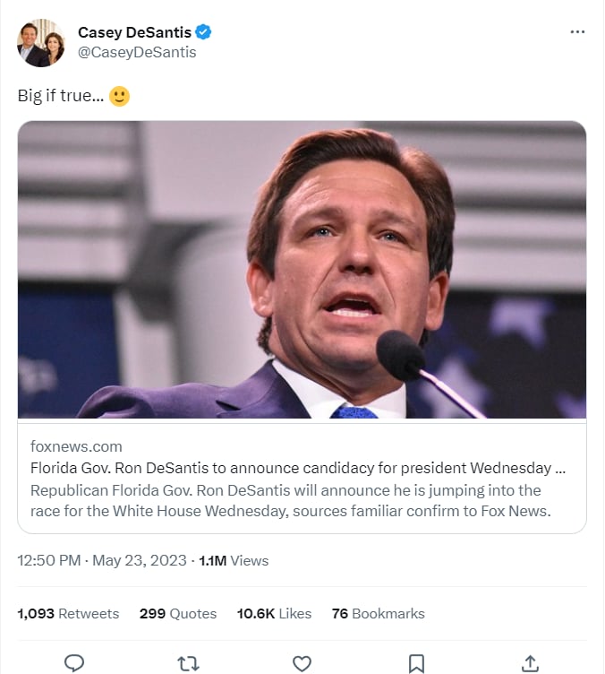 CASEY DESANTIS BREAKS THE SILENCE