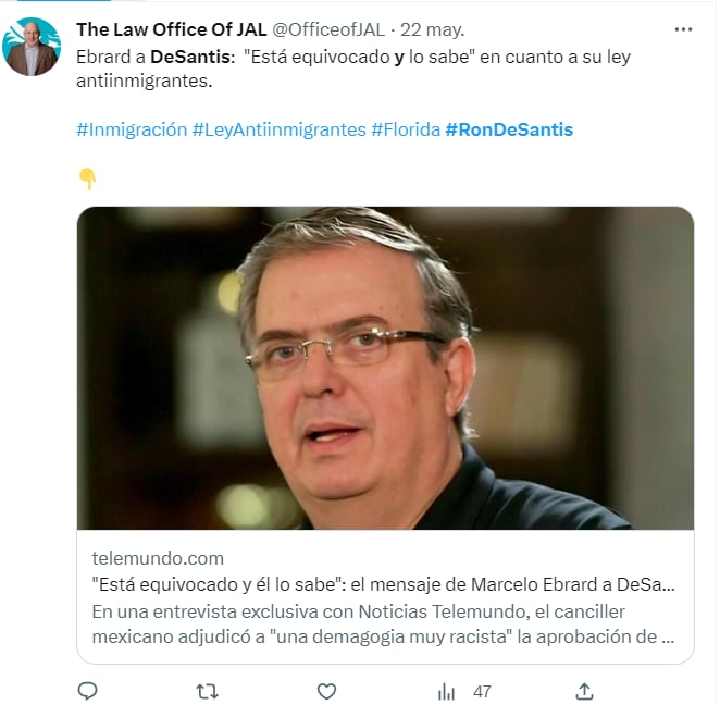 MARCELO EBRARD LAUNCHED A STRONG RESPONSE TO DESANTIS 