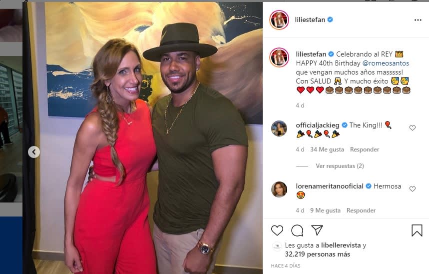 They tell Lili Estefan that she is lucky to appear with Romeo Santos