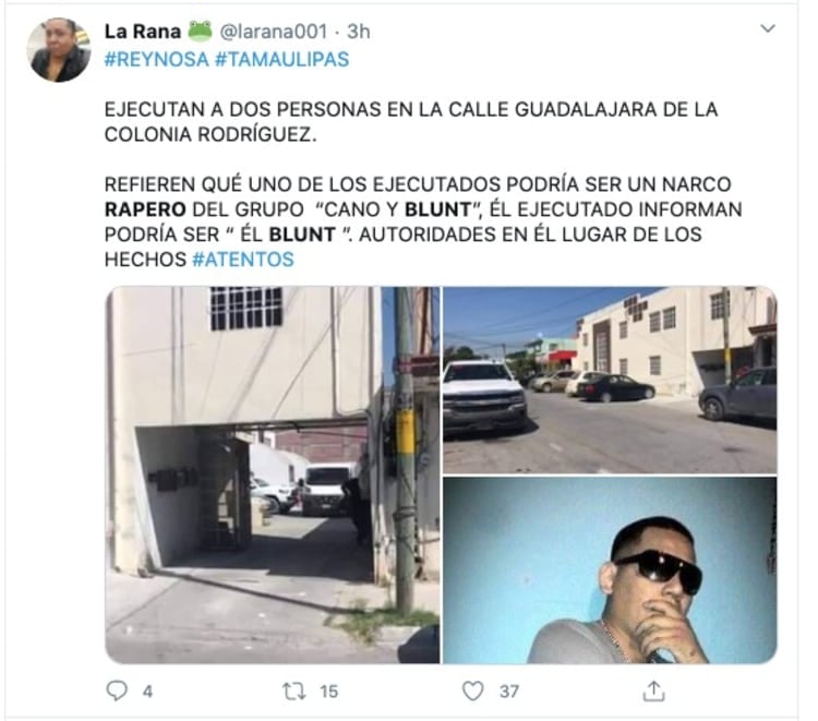 They find the body of a murdered rapper in Reynosa Manuel Emanuel Vázquez Yáñez