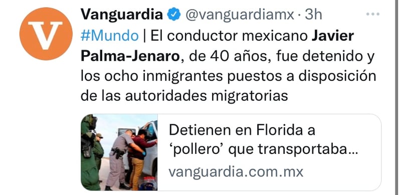 They arrest a Mexican in a truck with eight undocumented immigrants