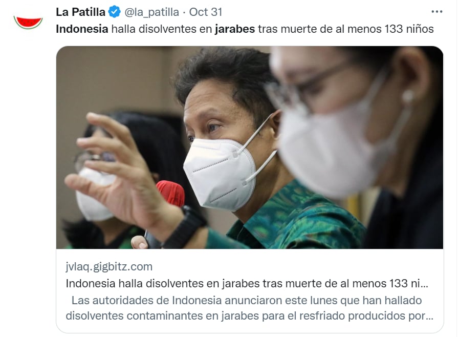 dead children indonesia syrups
