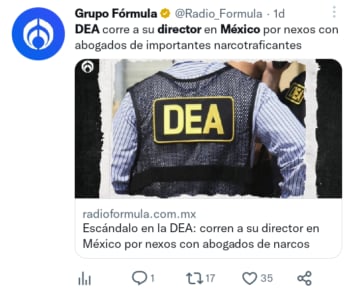 DEA despide director México.