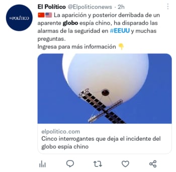 EEUU objetos derribados globos