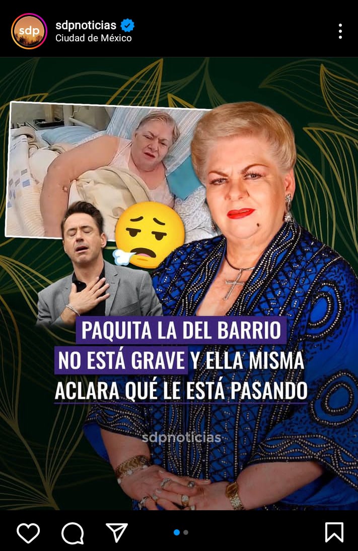 Paquita la del Barrio hospitalized