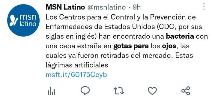 Retiran gotas para ojos