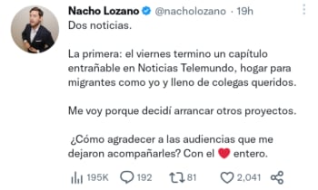 Nacho Lozano rompe silencio