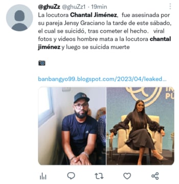 Locutora Chantal Jiménez asesinada