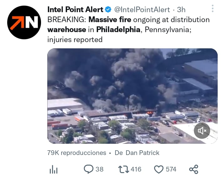 Incendio en almacén de Filadelfia