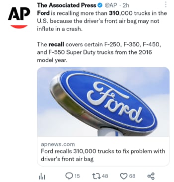 Ford retira camiones por defecto