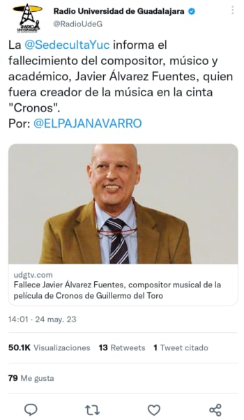 Muere compositor Javier Álvarez