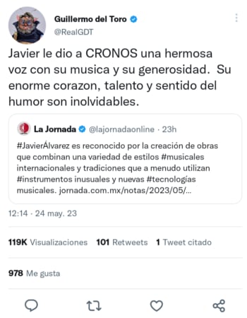 Guillermo del Toro muestra sus condolencias