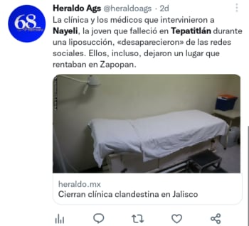 Mexicana muere tras liposucción