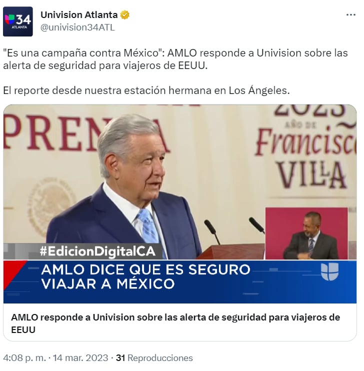 Jorge Ramos AMLO seguridad: "No me siento insegura"
