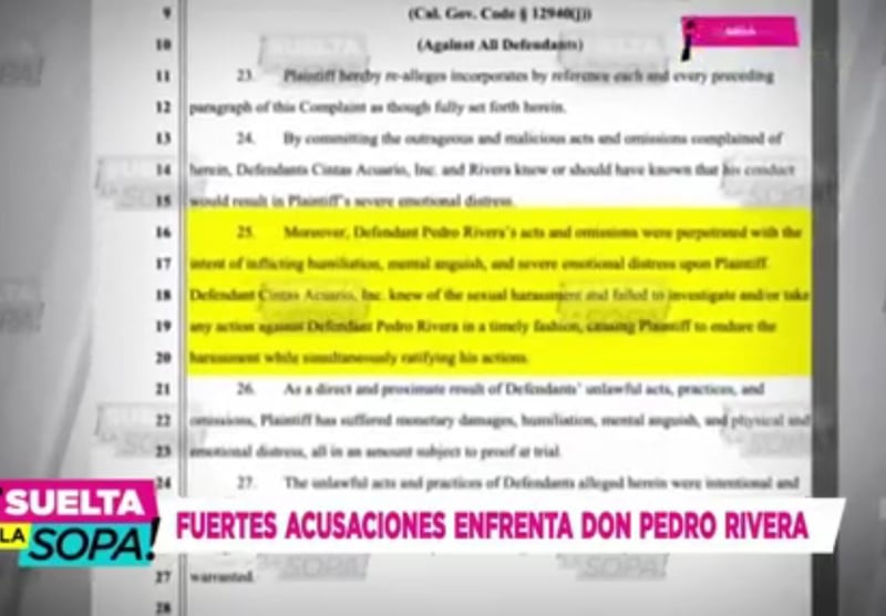 Pedro Rivera Demands Harassment: The Complaint Process