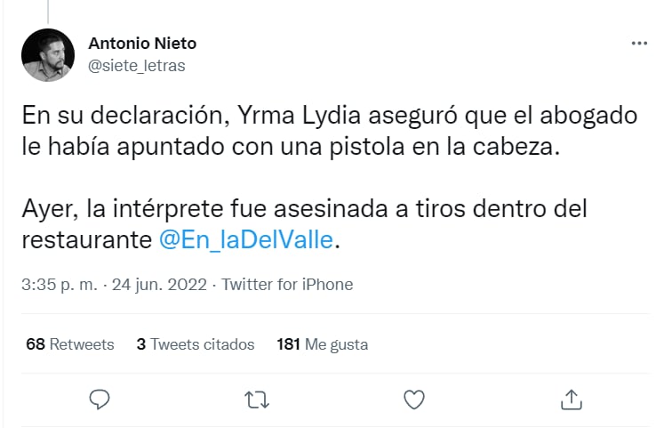 Yrma Lydya denuncia esposo: ¿La amenazó con un arma?