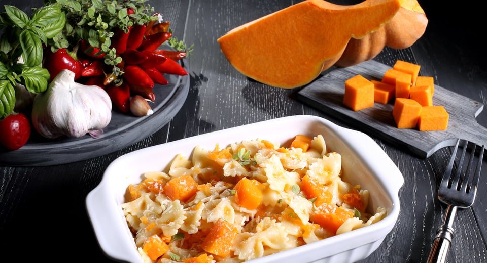 salsa de calabaza, para aderezar una pasta, raviolis, cubos de calabaza, MundoNOW