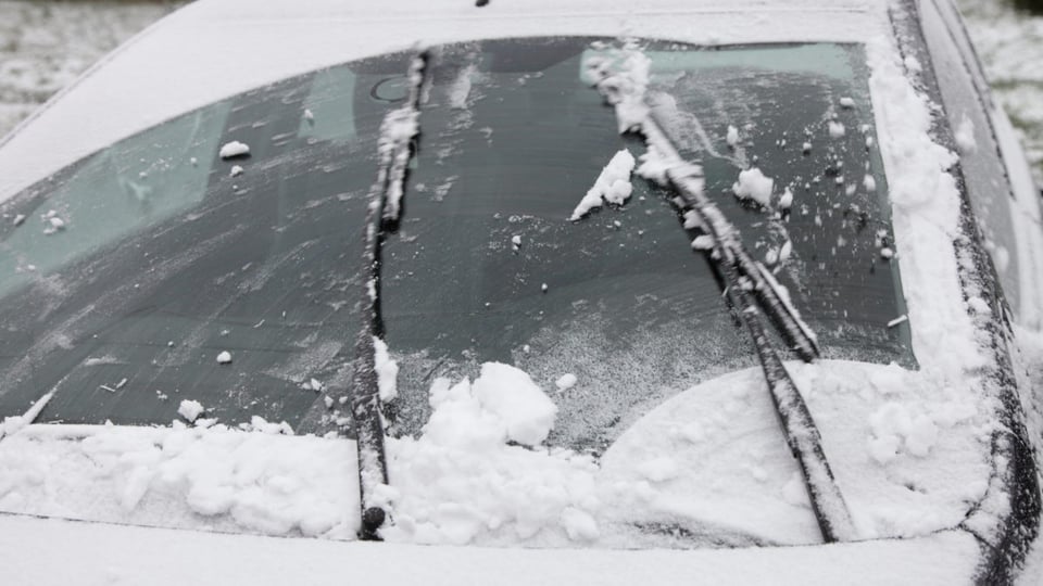 winter driving safety, windshield, snow, ice