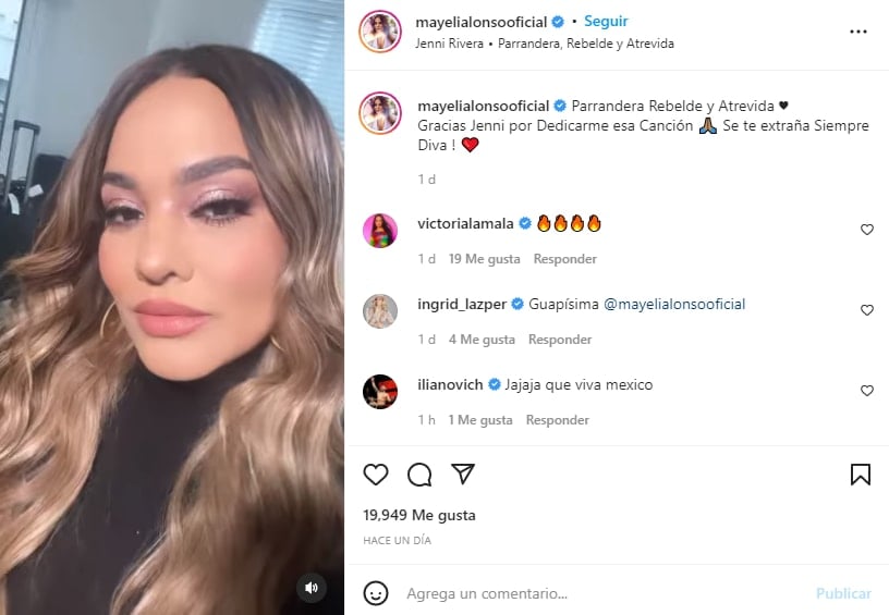 Mayeli Alonso shows off a gift: She thanks Jenni