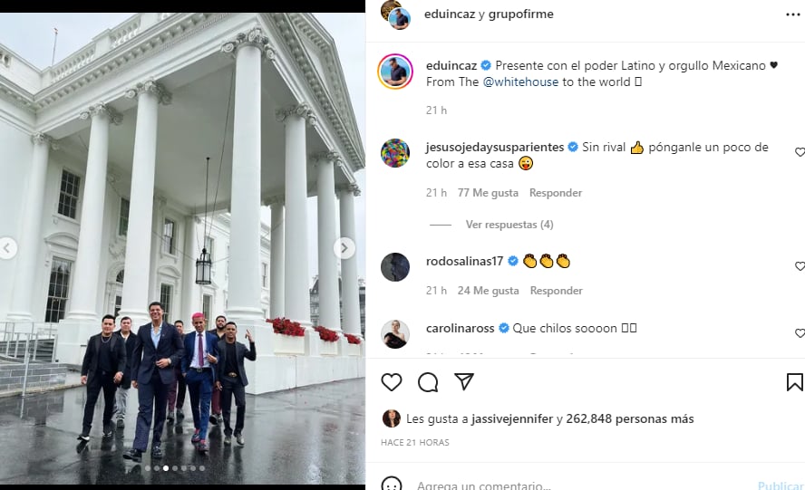 Eduin Caz responde críticas: Pasean por la Casa Blanca