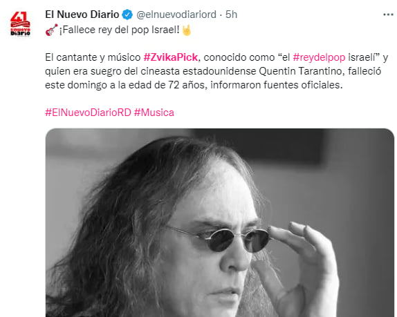 Muere Zvika Pick: ¿De que murió Zvika?
